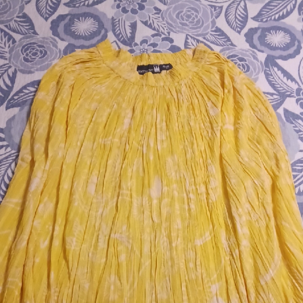 Antthony Yellow Women's Skirt Size Large Flowers Maxi Length 70s Summer